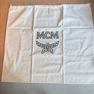 MCM LX Cream Dust Bag with Black Logo